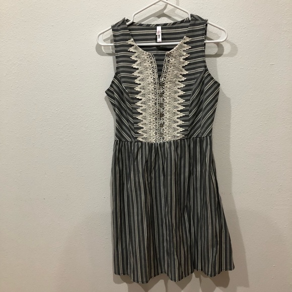 Xhilaration Dresses & Skirts - Vintage grey and white striped dress Xhilaration Dresses & Skirts - Vintage grey and white striped dress